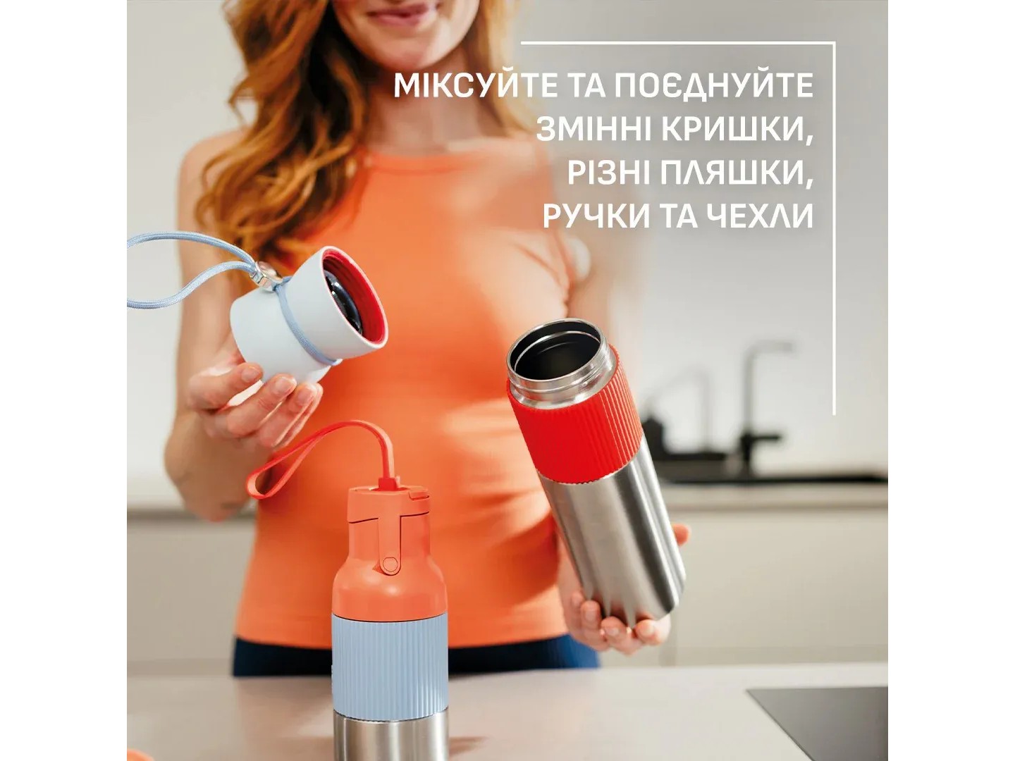 Термопляшка Tefal N3120910 BeYou Flip Lid 0,7 л помаранчева — фото 7